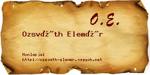 Ozsváth Elemér névjegykártya