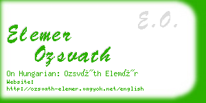 elemer ozsvath business card